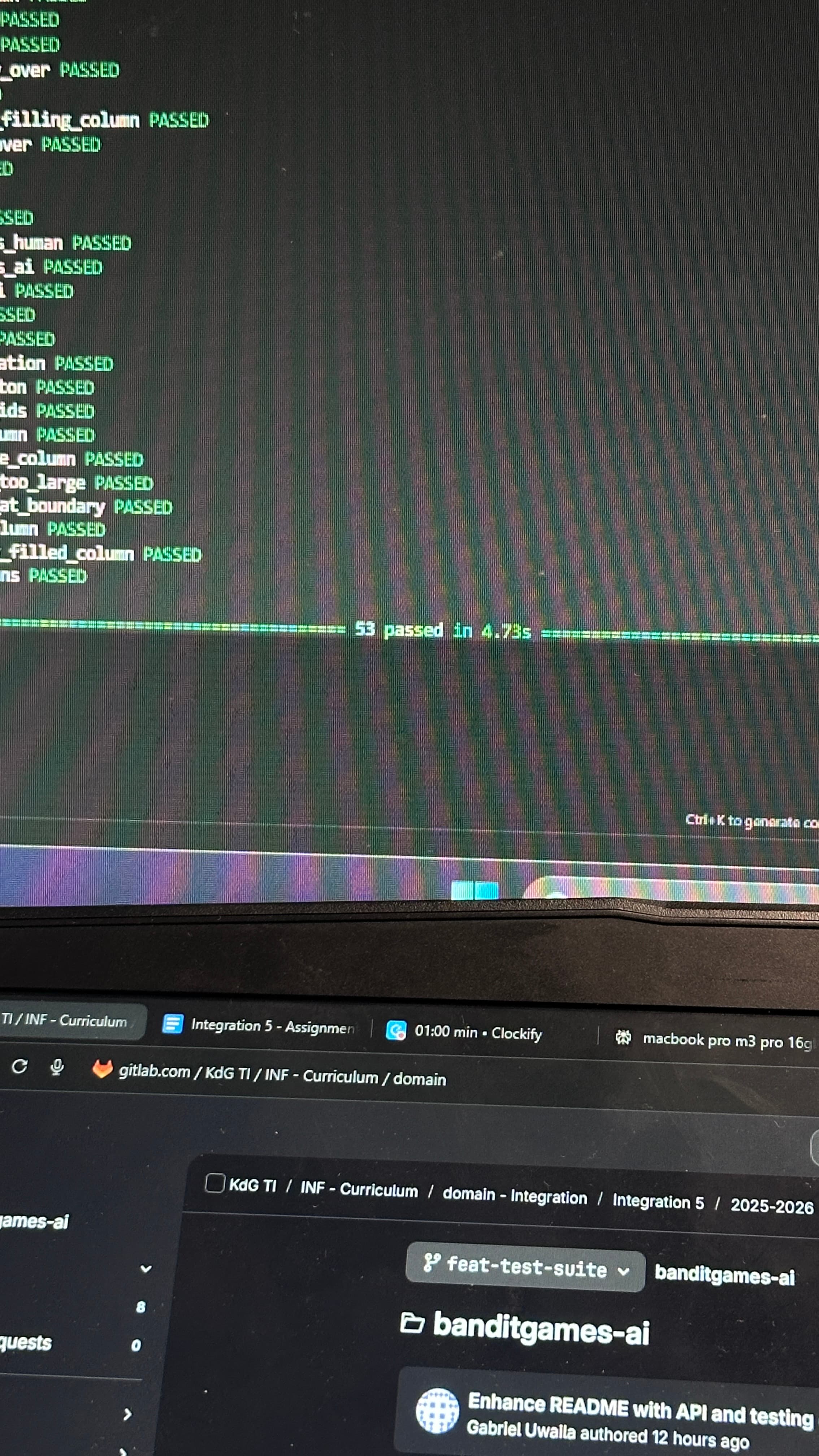 BanditGames microservices architecture diagram showing backend, frontend, and AI services orchestration